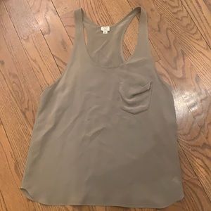 Wilfred Women’s Size Small Olive Green Women’s Tank Top 100% Silk